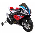 Dětský bateriový motor BMW HP4 červený + přídavná kola + pomalý start + EVA + MP3 LED
