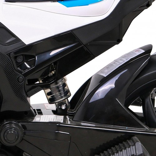 Dětský bateriový motor BMW HP4 bílá + přídavná kola + pomalý start + EVA + MP3 LED