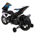 Dětský bateriový motor BMW HP4 bílá + přídavná kola + pomalý start + EVA + MP3 LED