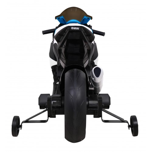 Dětský bateriový motor BMW HP4 bílá + přídavná kola + pomalý start + EVA + MP3 LED