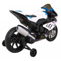 Dětský bateriový motor BMW HP4 bílá + přídavná kola + pomalý start + EVA + MP3 LED