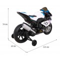 Dětský bateriový motor BMW HP4 bílá + přídavná kola + pomalý start + EVA + MP3 LED