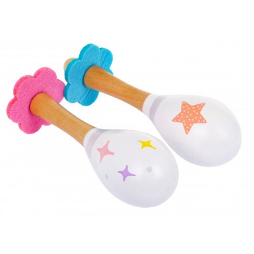 Dřevěná dětská sada hudebních nástrojů 3+ tamburínové flétnové činely Maracas + pastelové barvy