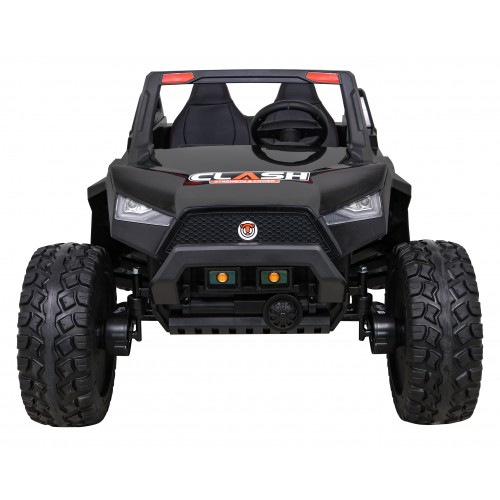 2 dětské baterie Buggy Clash černý + dálkové ovládání + 4x4 + nastavení sedadla + MP3 rádio + LED