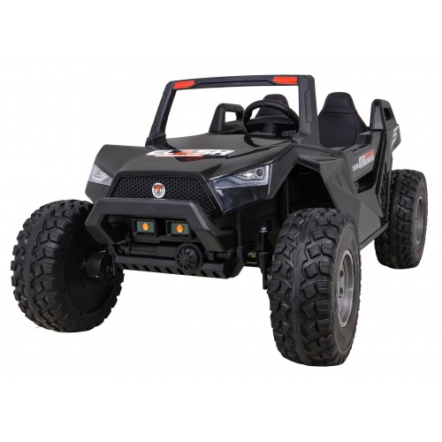 2 dětské baterie Buggy Clash černý + dálkové ovládání + 4x4 + nastavení sedadla + MP3 rádio + LED
