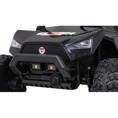 2 dětské baterie Buggy Clash černý + dálkové ovládání + 4x4 + nastavení sedadla + MP3 rádio + LED