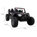 2 dětské baterie Buggy Clash černý + dálkové ovládání + 4x4 + nastavení sedadla + MP3 rádio + LED