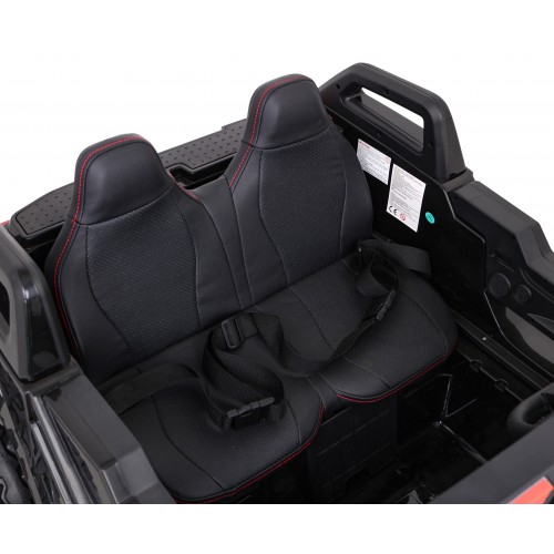 2 dětské baterie Buggy Clash černý + dálkové ovládání + 4x4 + nastavení sedadla + MP3 rádio + LED