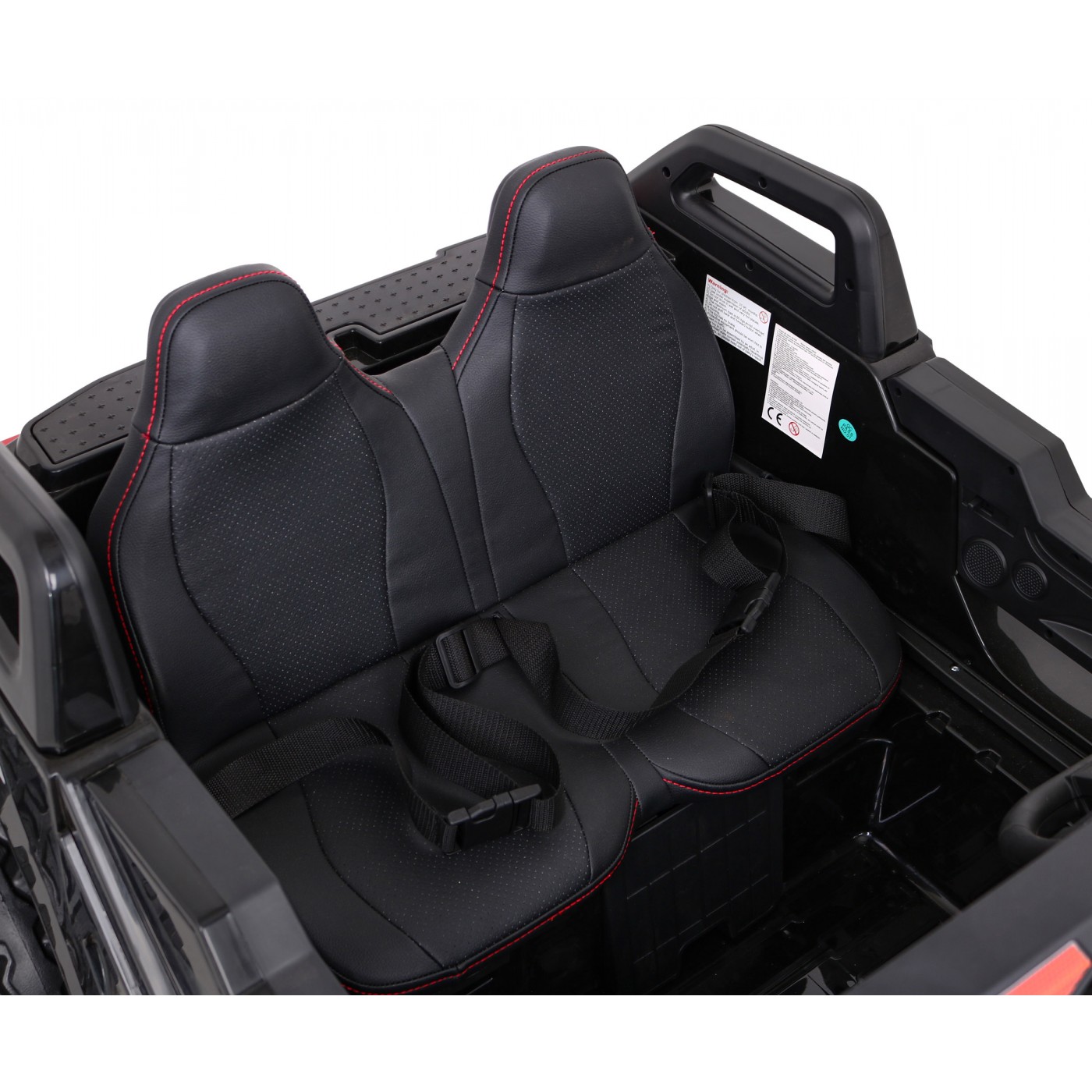 2 dětské baterie Buggy Clash černý + dálkové ovládání + 4x4 + nastavení sedadla + MP3 rádio + LED