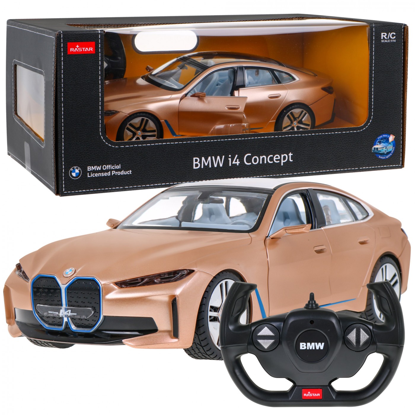 BMW i4 Concept RASTAR model 1:14 auto na dálkové ovládání + dálkové ovládání