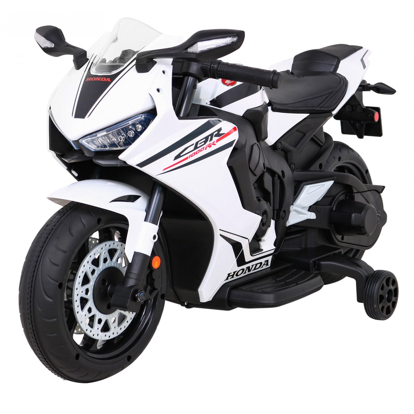 Honda CBR 1000RR dětský dobíjecí motor bílý + MP3 zvonky + přídavná kola