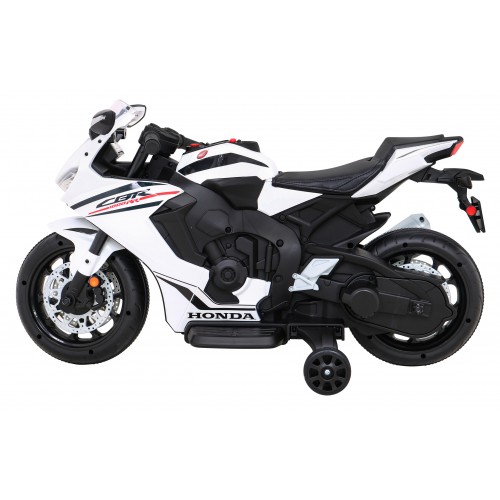 Honda CBR 1000RR dětský dobíjecí motor bílý + MP3 zvonky + přídavná kola