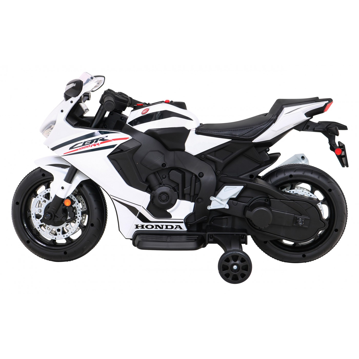 Honda CBR 1000RR dětský dobíjecí motor bílý + MP3 zvonky + přídavná kola