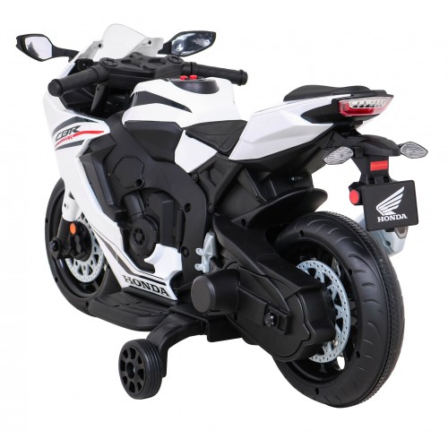 Honda CBR 1000RR dětský dobíjecí motor bílý + MP3 zvonky + přídavná kola