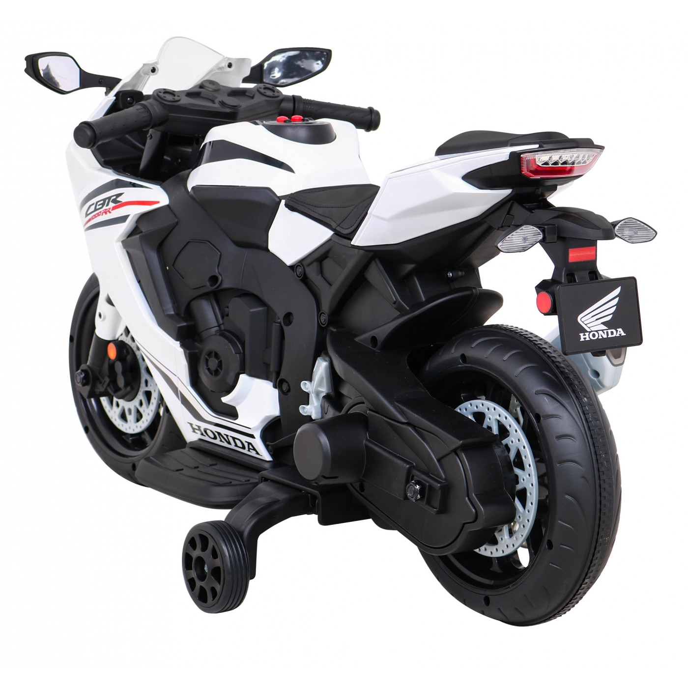 Honda CBR 1000RR dětský dobíjecí motor bílý + MP3 zvonky + přídavná kola