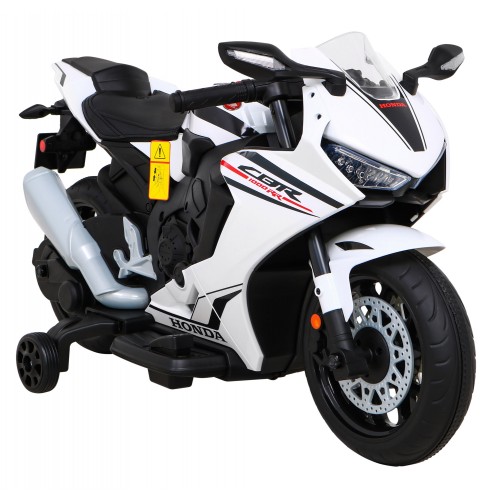 Honda CBR 1000RR dětský dobíjecí motor bílý + MP3 zvonky + přídavná kola