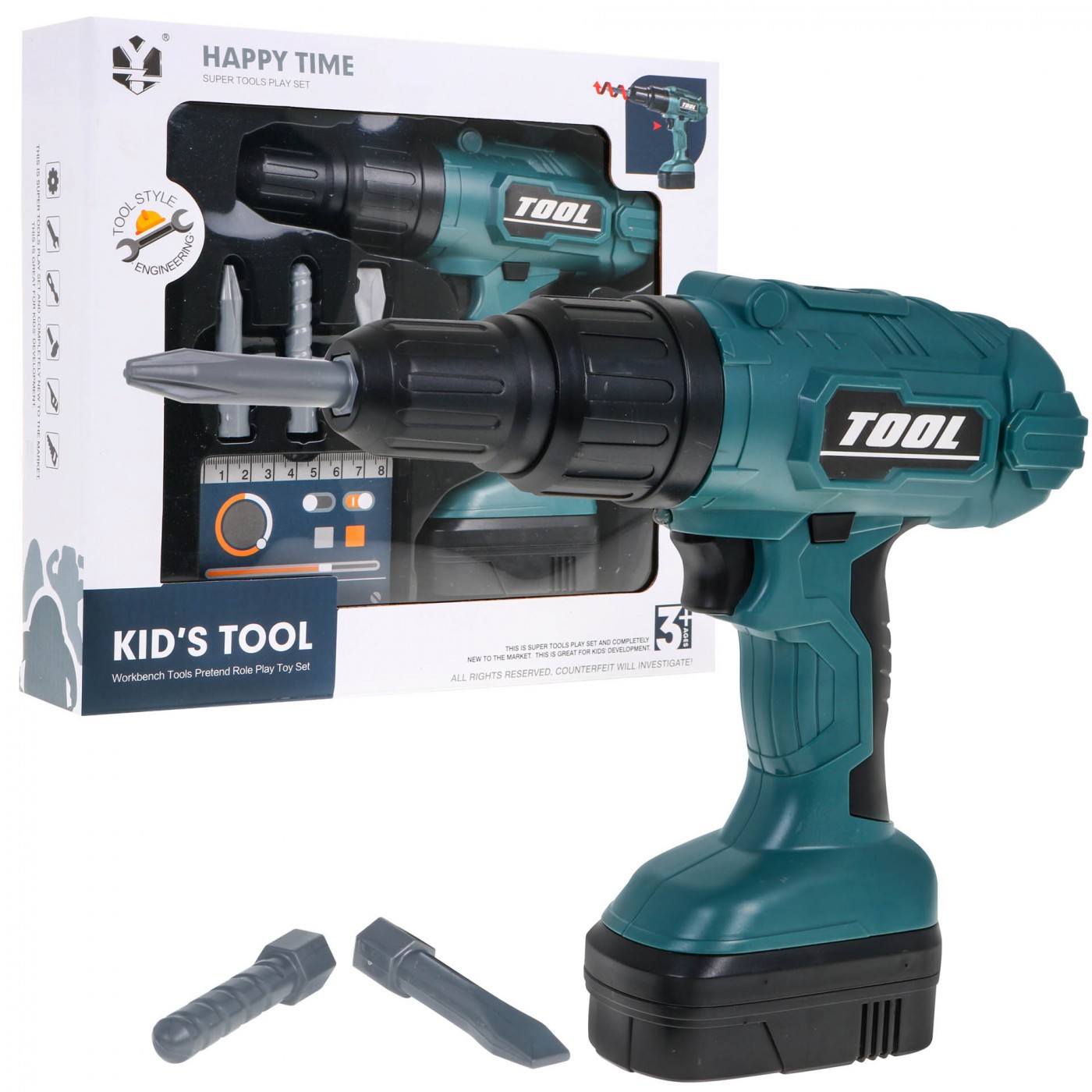 Interaktivní vrtačka/šroubovák pro děti 3+ vyměnitelné bity DIY sada