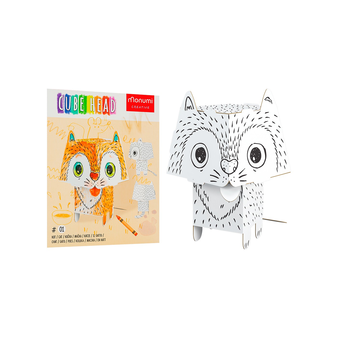 3D omalovánka "Kočka" omalovánka-skládačka pro děti