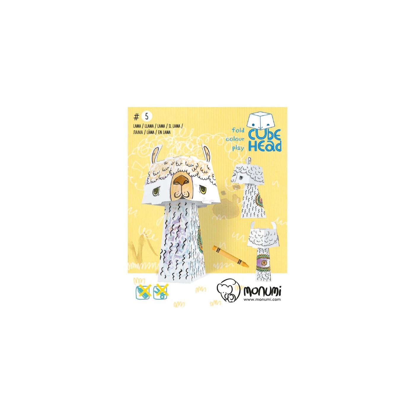 "Lama" 3D omalovánka-skládačka pro děti