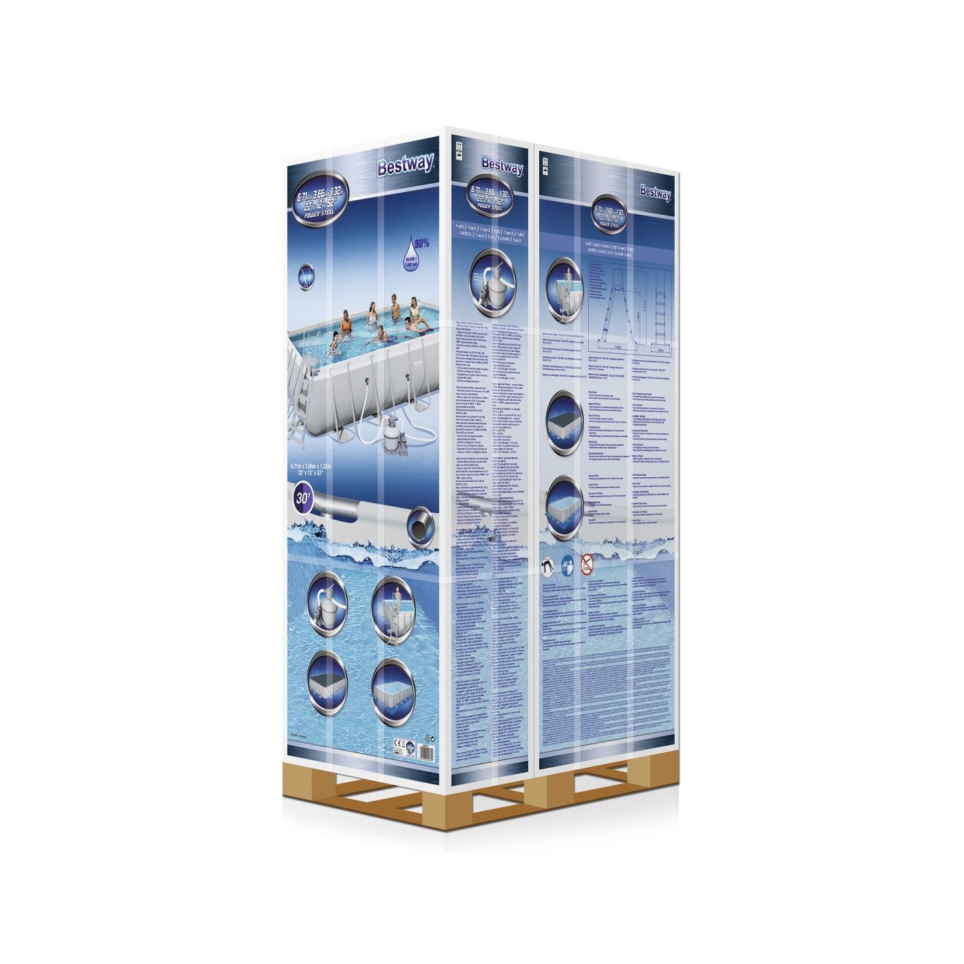 22ft ocelový bazén 671x366x132 cm POWERSteel BESTWAY