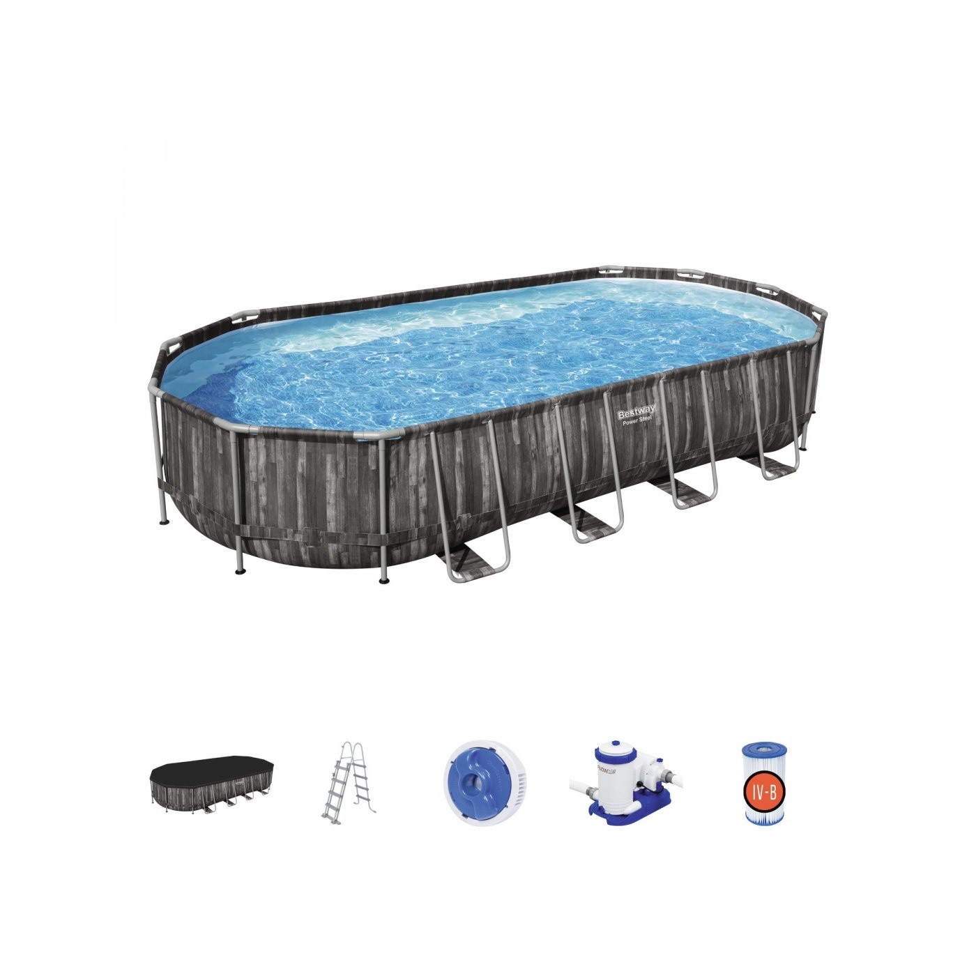 rámový bazén Power Steel 732x366x122cm 24x12FT BESTWAY 7v1 Příslušenství