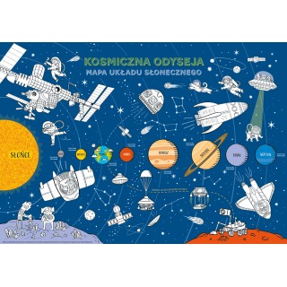 Mapa sluneční soustavy "Kosmická odysea" vzdělávací omalovánky