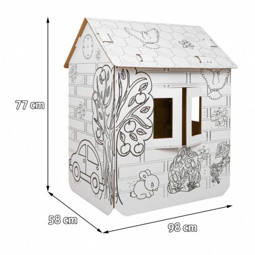 Domeček XXL s autíčkem 3D omalovánky pro děti