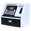 Bankomat s kartou pokladnička Piggy Bank pro děti 3+ černé interaktivní funkce + režim šetření