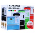 Bankomat s kartou pokladnička Piggy Bank pro děti 3+ černé interaktivní funkce + režim šetření