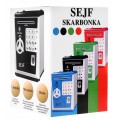 Děti prasátko trezor 3+ modrá Šetření peněz + učení podnikání