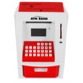Bankomat pokladnička pro děti 3+ červené interaktivní funkce + Karta do bankomatu