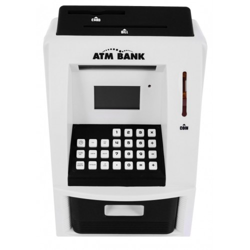Bankomat pokladnička pro děti 3+ černé interaktivní funkce + Karta do bankomatu
