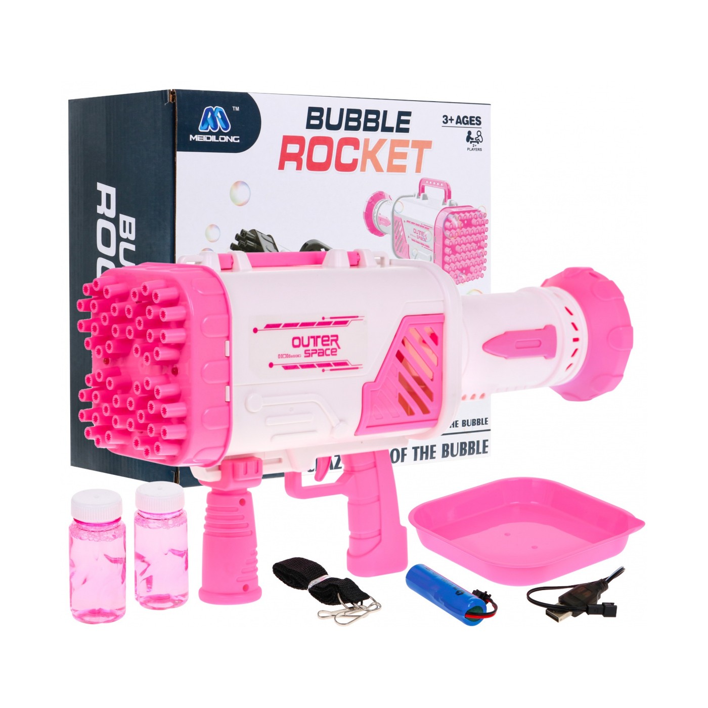 Růžová pistole Bubble Machine