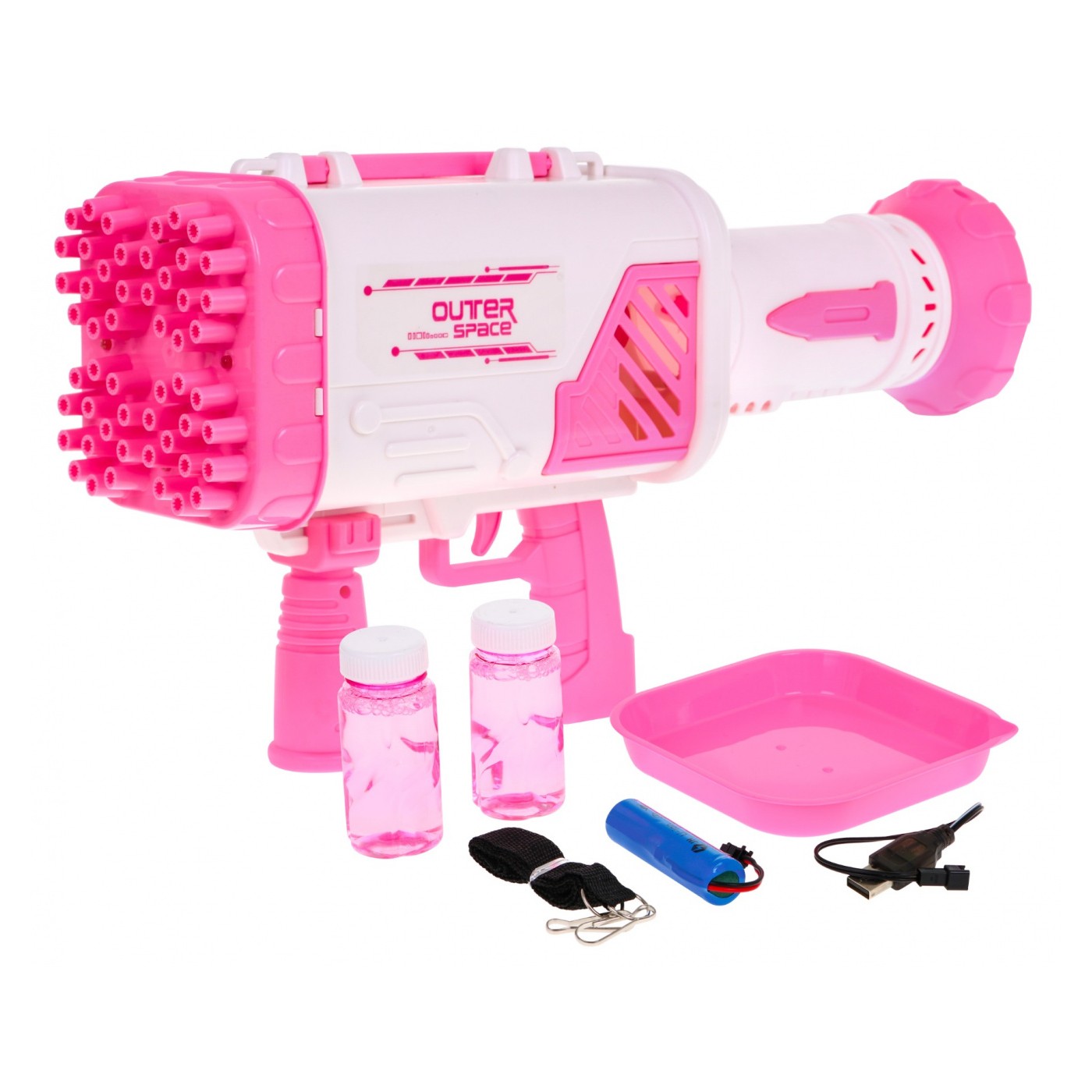 Růžová pistole Bubble Machine