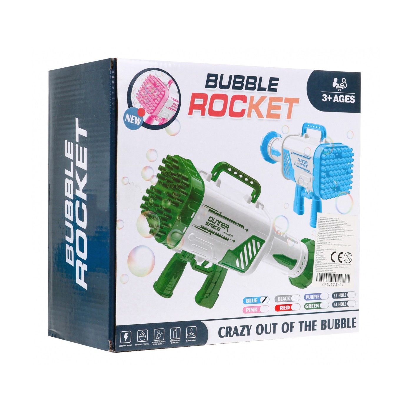 Bubble Machine Dětská pistole 3+ Blue Bron s ventilátorem + Bubble Gas