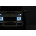 Baterie do auta Mercedes G63 AMG bílá + dálkové ovládání + 6 kol EVA + pomalý start + MP3 LED