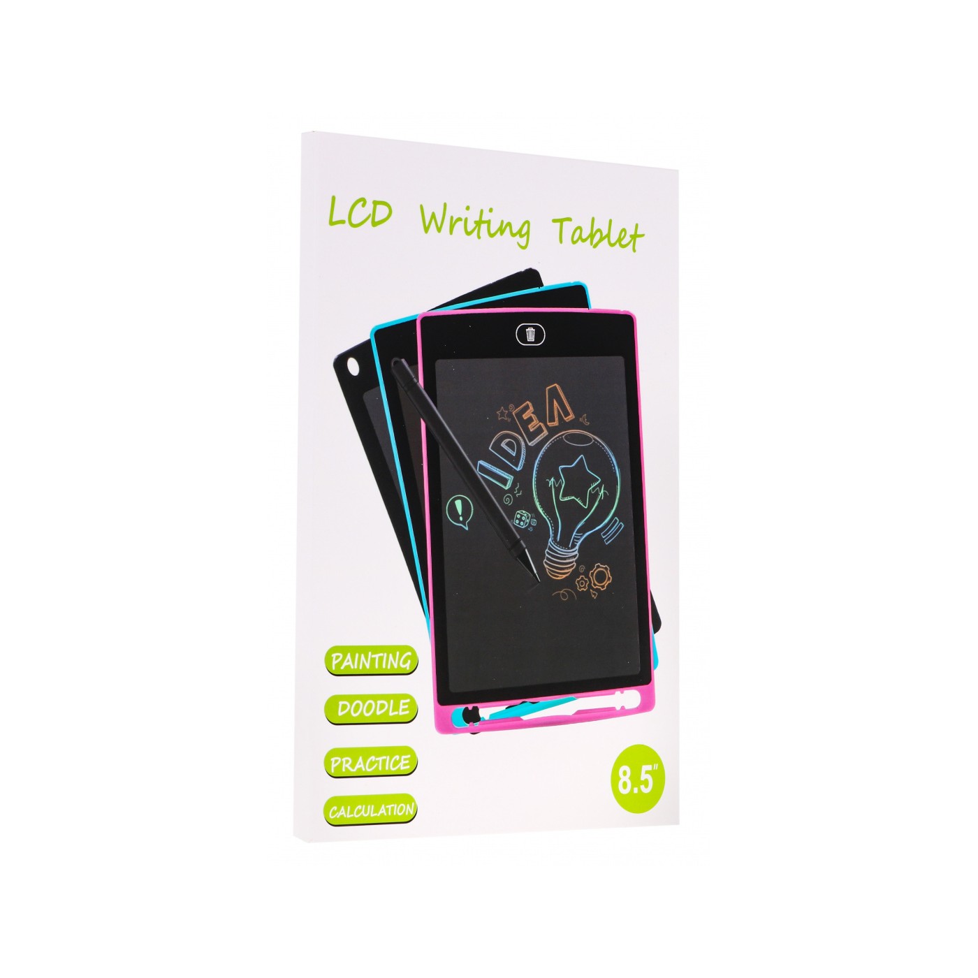Interaktivní kreslící tablet pro děti 3+ růžový 8,5" + stylus + barevné kresby