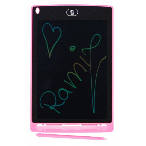 Interaktivní kreslící tablet pro děti 3+ růžový 8,5" + stylus + barevné kresby