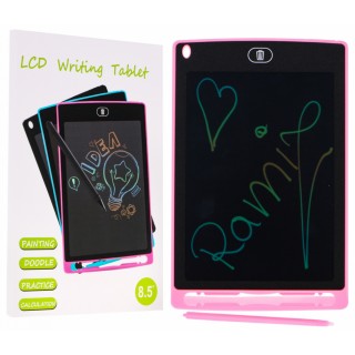 Interaktivní kreslící tablet pro děti 3+ růžový 8,5" + stylus + barevné kresby