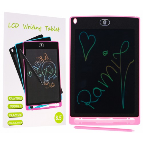 Interaktivní kreslící tablet pro děti 3+ růžový 8,5" + stylus + barevné kresby