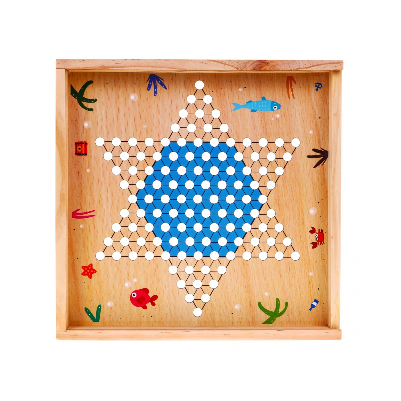 Dřevěná sada 6v1 deskových her pro děti Trilma Weze a žebříky Šachy Chinese GO