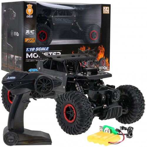 Dálkové ovládání Crawler Monster pro děti 6+ černý Model 1:18 Pilot 2,4 GHz