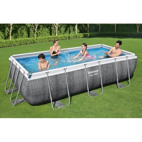 rámový bazén Power Steel 404x201x100 Imitace Ratan 13x6FT BESTWAY 6v1 + Pumpa + Žebřík