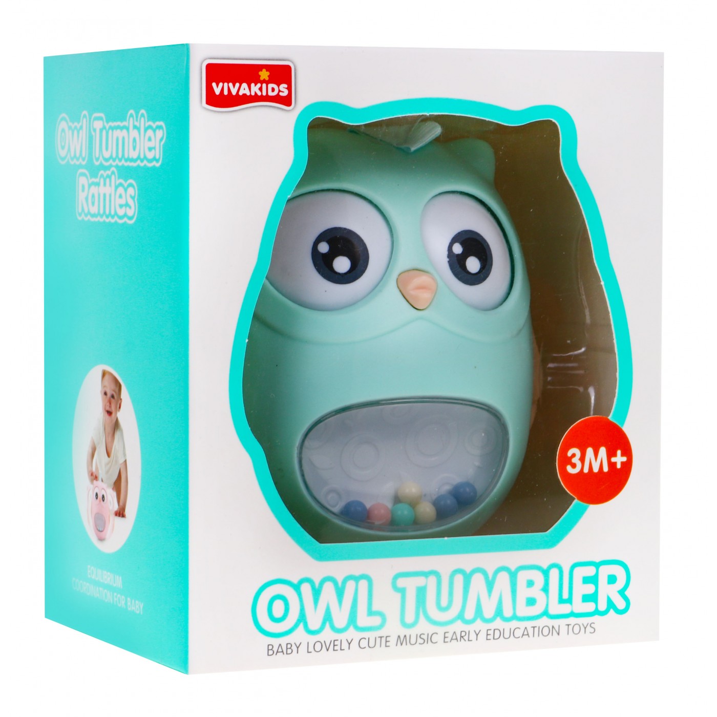 Ráčnová vana pro miminka Sensory Owl - zelená
