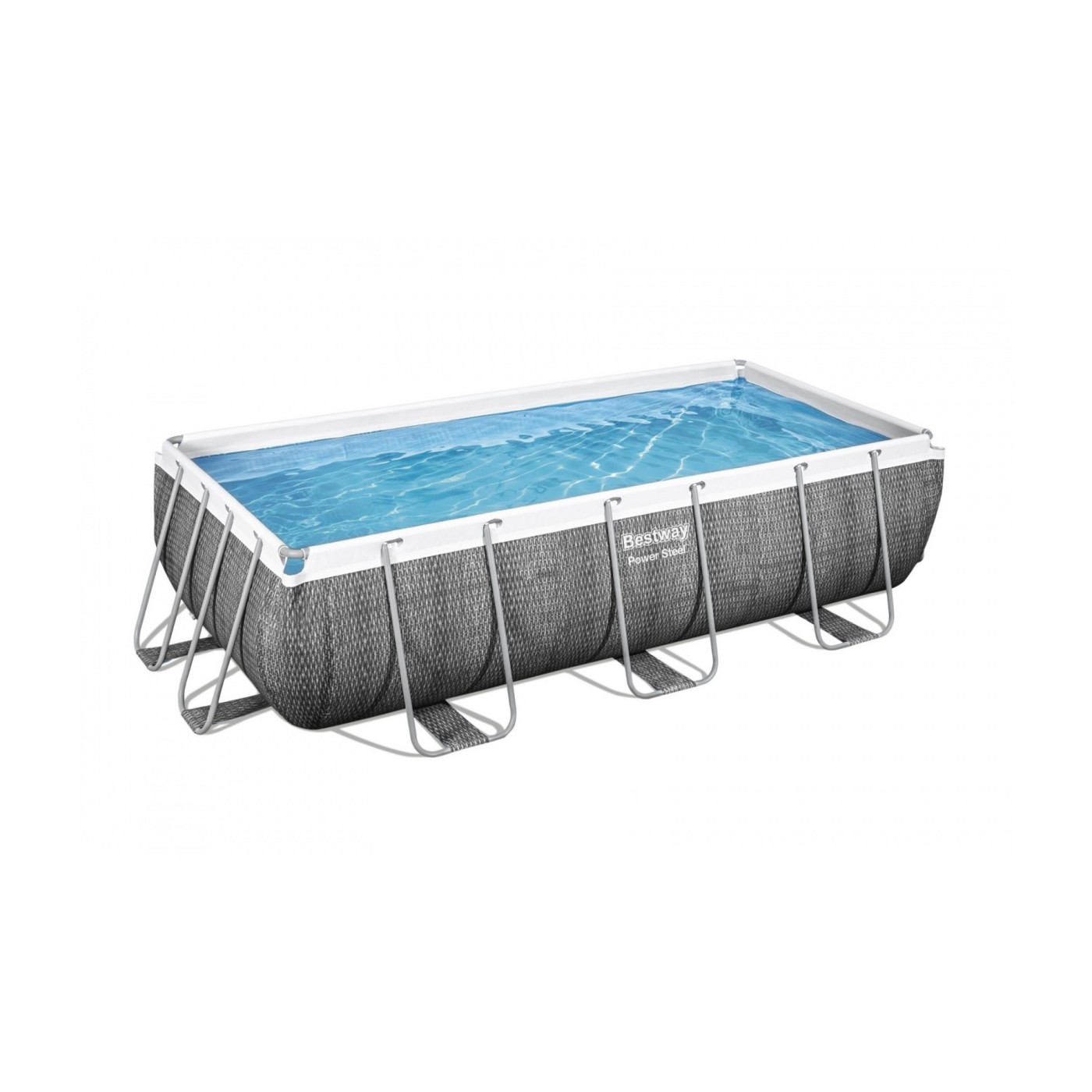 rámový bazén Power Steel 404x201x100 Imitace Ratan 13x6FT BESTWAY 6v1 + Pumpa + Žebřík