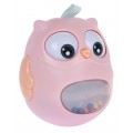 Ráčnová vana pro miminka Sensory Owl - růžová
