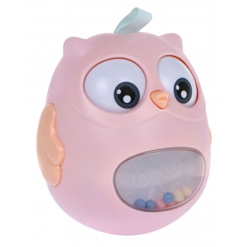 Ráčnová vana pro miminka Sensory Owl - růžová