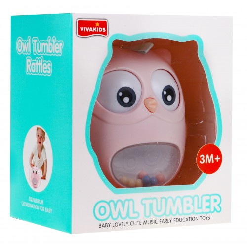 Ráčnová vana pro miminka Sensory Owl - růžová