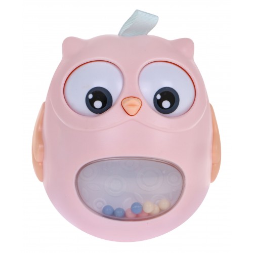Ráčnová vana pro miminka Sensory Owl - růžová