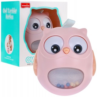 Ráčnová vana pro miminka Sensory Owl - růžová